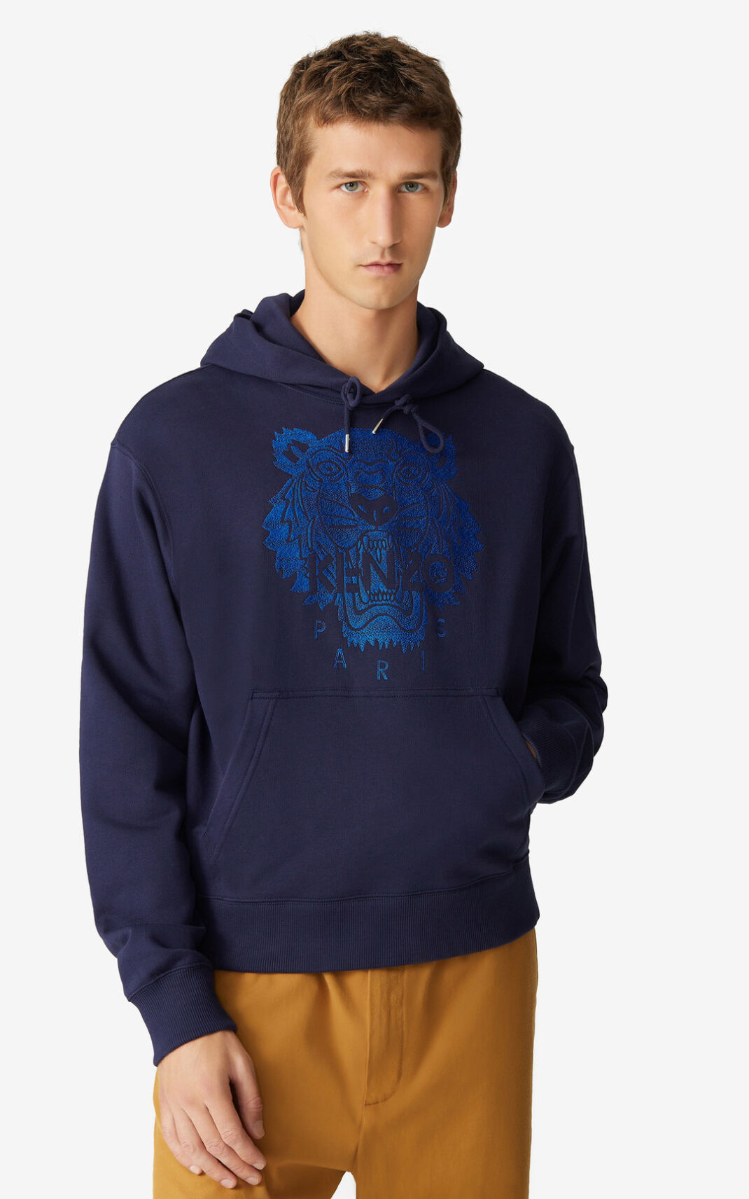 Sudaderas Con Capucha Kenzo Tiger Hombre Azul Marino Azules TNK540196